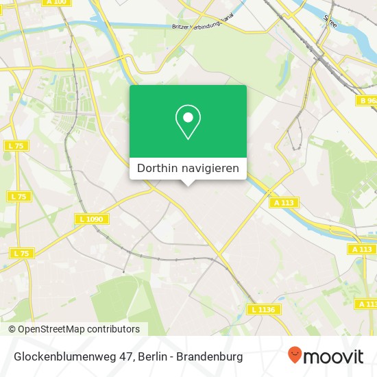 Glockenblumenweg 47, Rudow, 12357 Berlin Karte