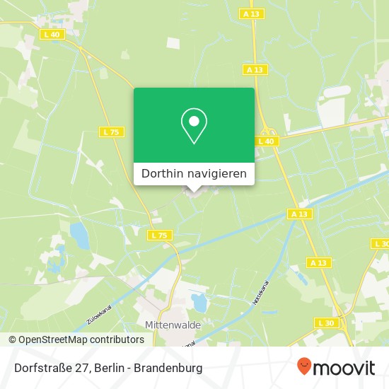 Dorfstraße 27, Ragow, 15749 Mittenwalde Karte