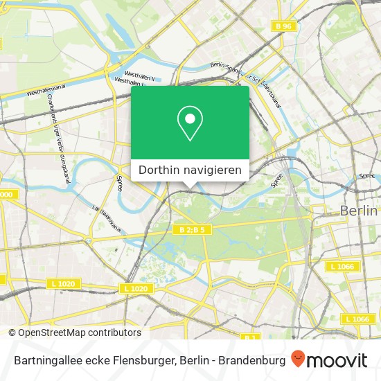 Bartningallee ecke Flensburger, Hansaviertel, 10557 Berlin Karte