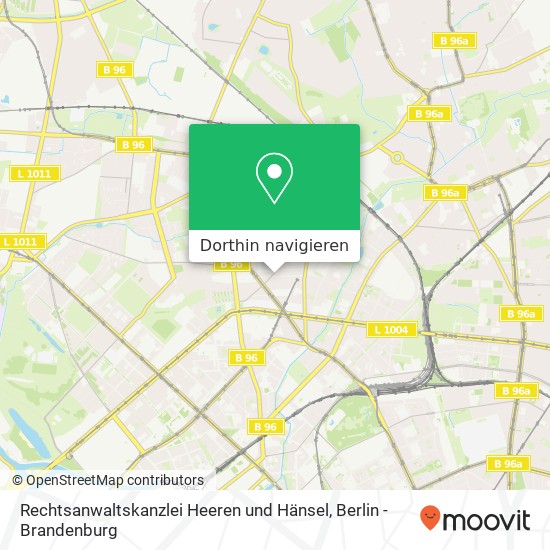 Rechtsanwaltskanzlei Heeren und Hänsel, Reginhardstraße 34 Karte