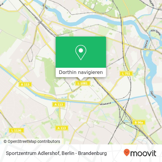 Sportzentrum Adlershof, Merlitzstraße 16 Karte