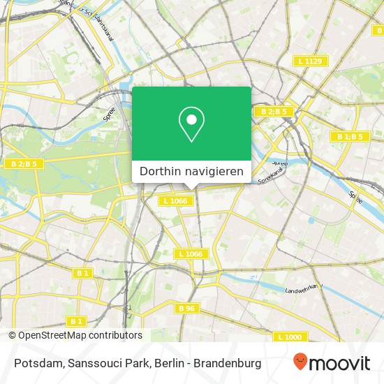 Potsdam, Sanssouci Park, Leipziger Straße Karte