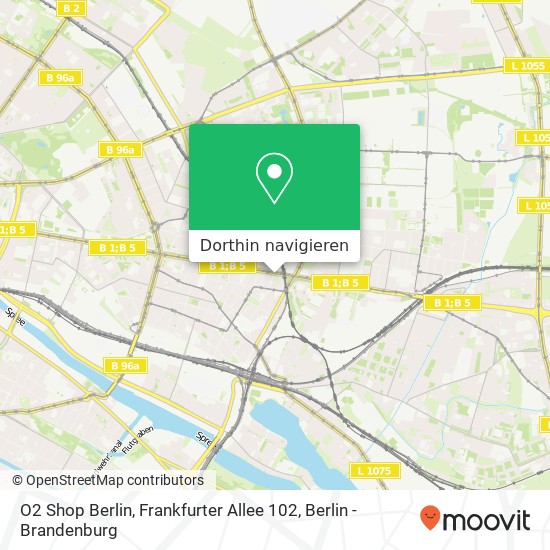 O2 Shop Berlin, Frankfurter Allee 102, Frankfurter Allee 102 Karte