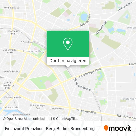 Finanzamt Prenzlauer Berg Karte