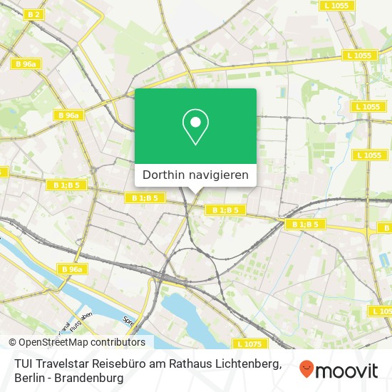 TUI Travelstar Reisebüro am Rathaus Lichtenberg Karte