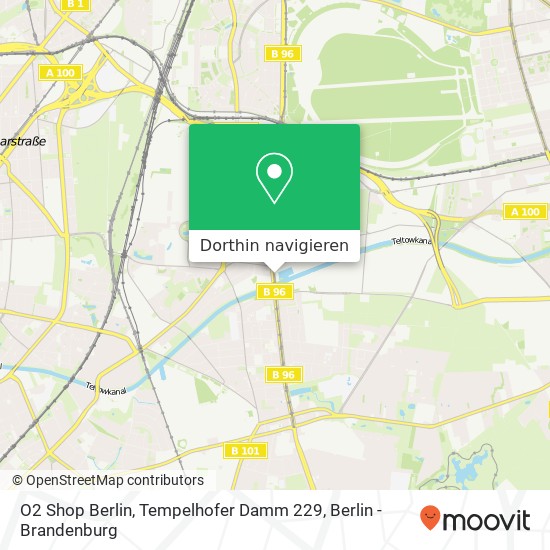 O2 Shop Berlin, Tempelhofer Damm 229, Tempelhofer Damm 229 Karte