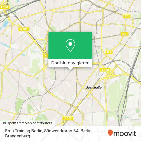 Ems Training Berlin, Südwestkorso 8A Karte