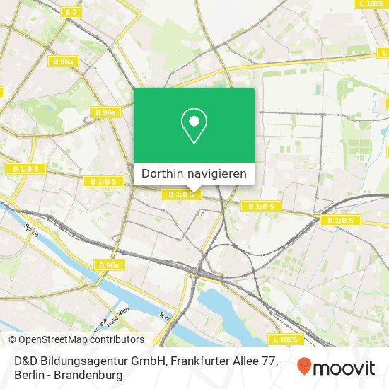 D&D Bildungsagentur GmbH, Frankfurter Allee 77 Karte
