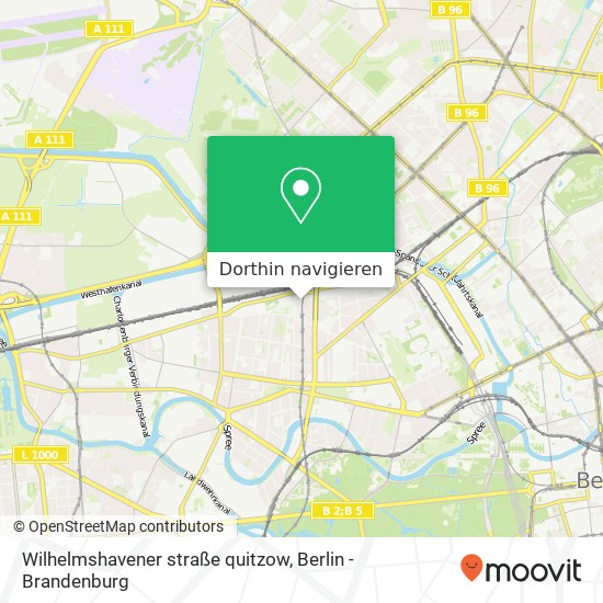 Wilhelmshavener straße quitzow, Moabit, 10551 Berlin Karte