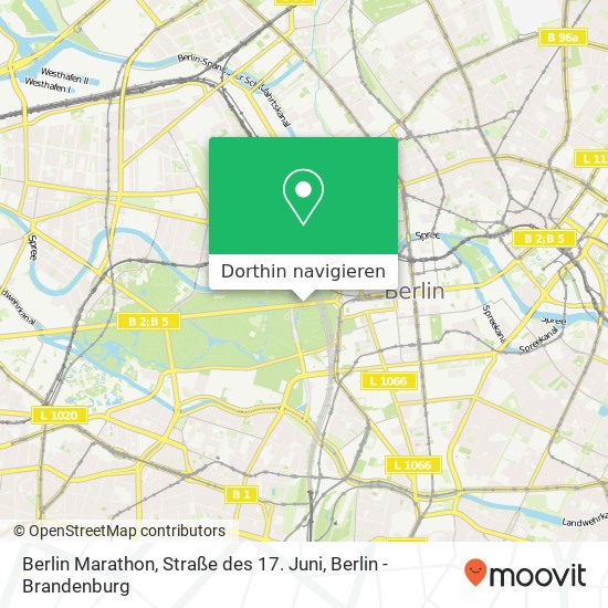 Berlin Marathon, Straße des 17. Juni Karte