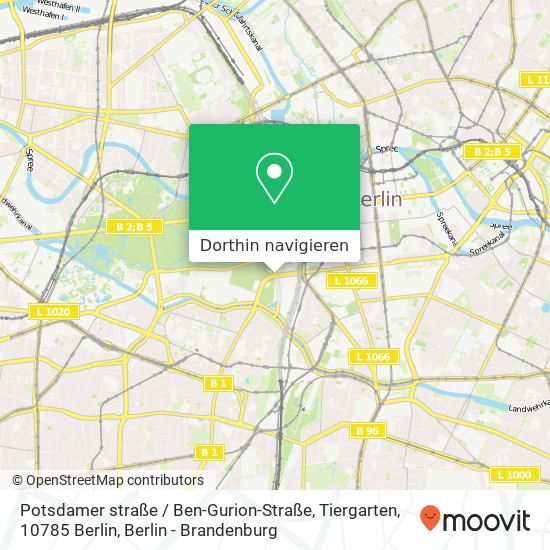 Potsdamer straße / Ben-Gurion-Straße, Tiergarten, 10785 Berlin Karte