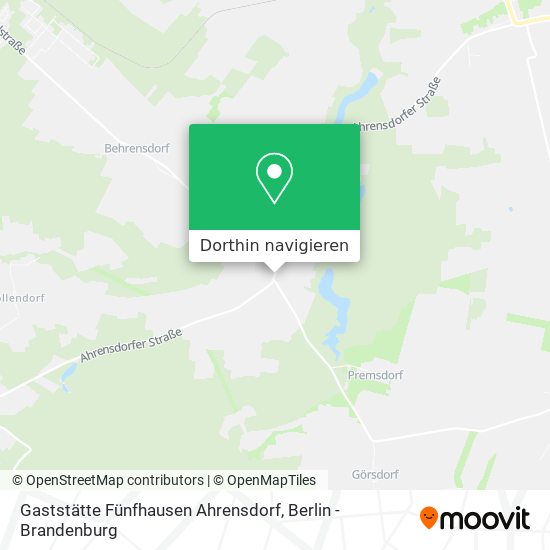 Gaststätte Fünfhausen Ahrensdorf Karte
