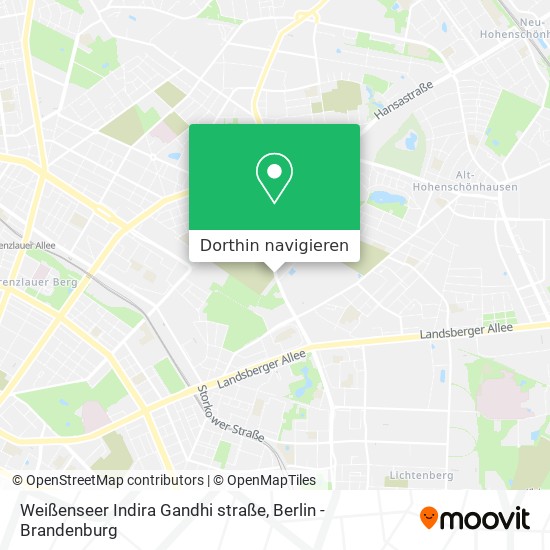 Weißenseer Indira Gandhi straße Karte