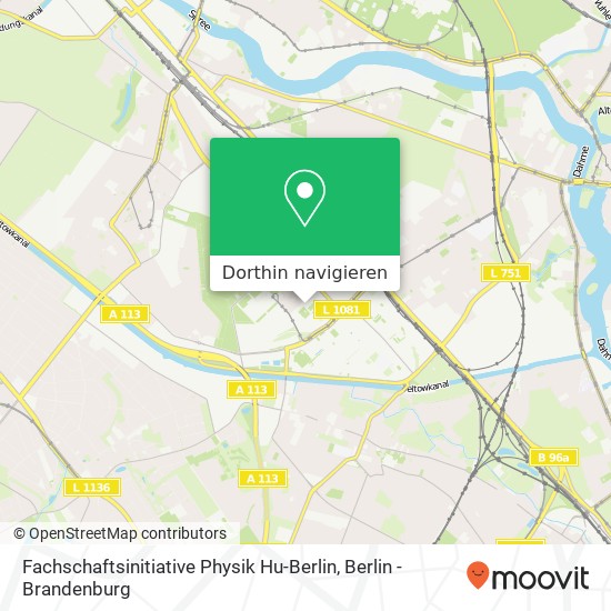 Fachschaftsinitiative Physik Hu-Berlin, Newtonstraße 15 Karte