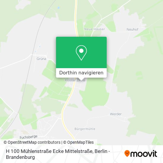 H 100 Mühlenstraße Ecke Mittelstraße Karte