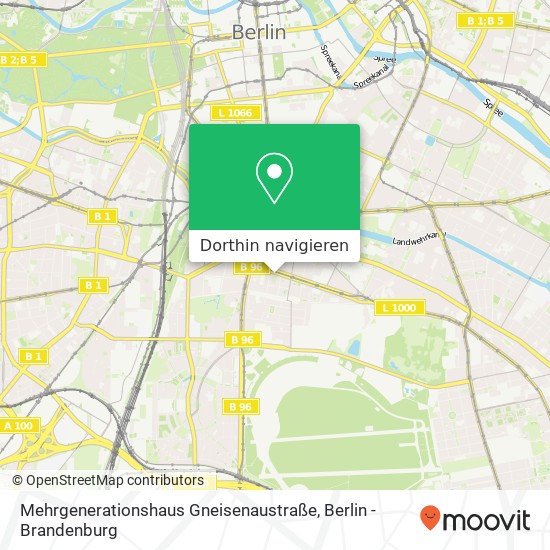 Mehrgenerationshaus Gneisenaustraße Karte