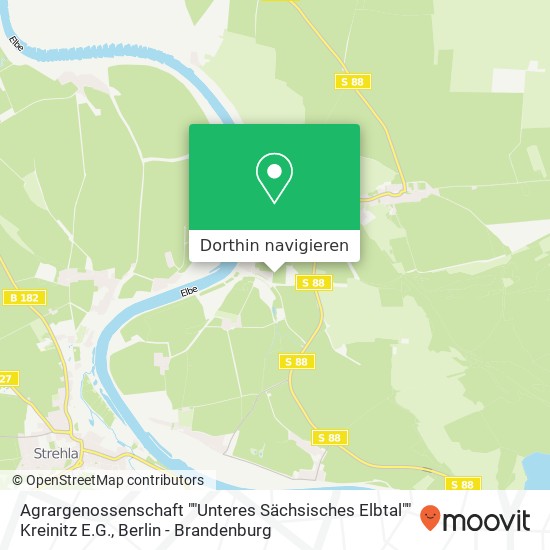 Agrargenossenschaft ""Unteres Sächsisches Elbtal"" Kreinitz E.G. Karte