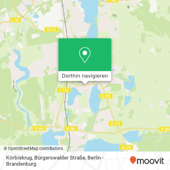 Körbiskrug, Bürgerswalder Straße Karte