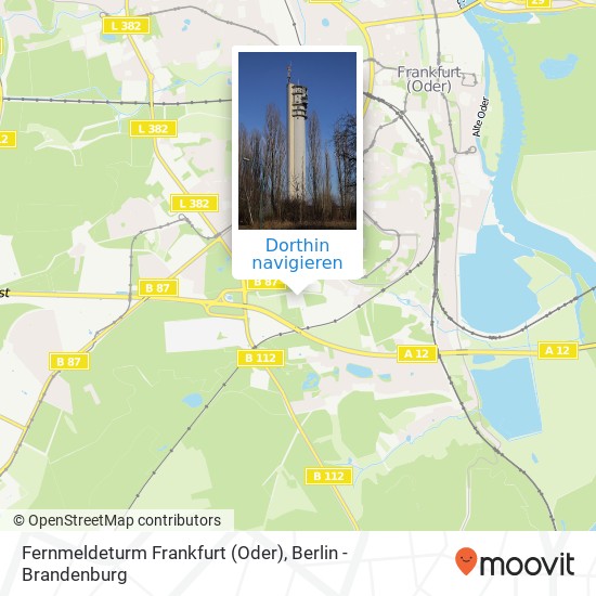 Fernmeldeturm Frankfurt (Oder) Karte