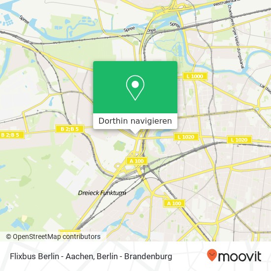 Flixbus Berlin - Aachen Karte