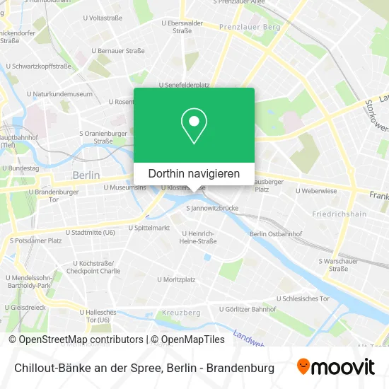 Chillout-Bänke an der Spree Karte