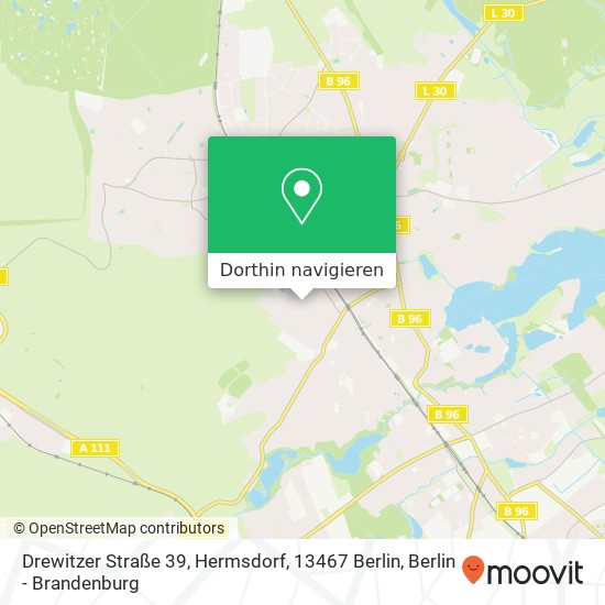 Drewitzer Straße 39, Hermsdorf, 13467 Berlin Karte