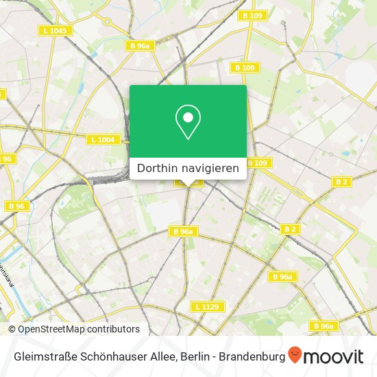 Gleimstraße Schönhauser Allee, Prenzlauer Berg, 10437 Berlin Karte