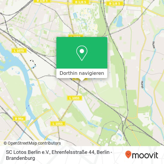 SC Lotos Berlin e.V., Ehrenfelsstraße 44 Karte