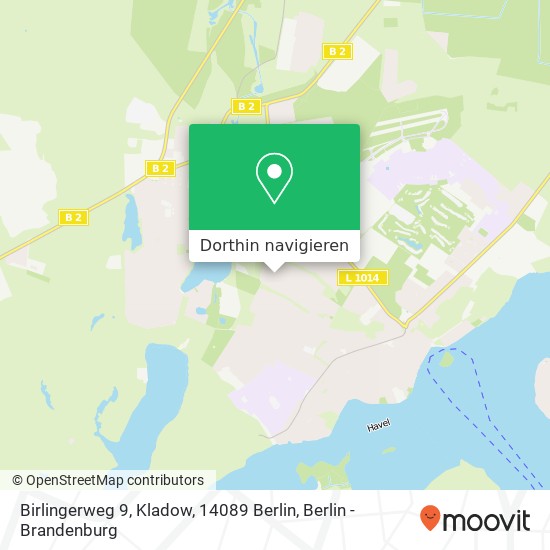 Birlingerweg 9, Kladow, 14089 Berlin Karte