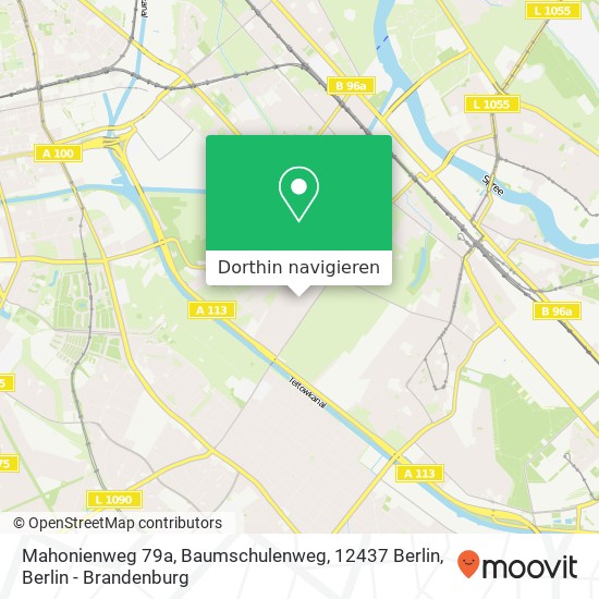 Mahonienweg 79a, Baumschulenweg, 12437 Berlin Karte