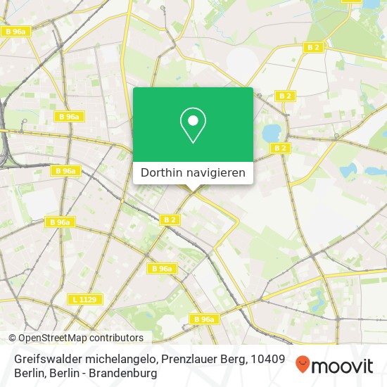 Greifswalder michelangelo, Prenzlauer Berg, 10409 Berlin Karte