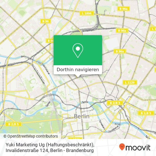 Yuki Marketing Ug (Haftungsbeschränkt), Invalidenstraße 124 Karte