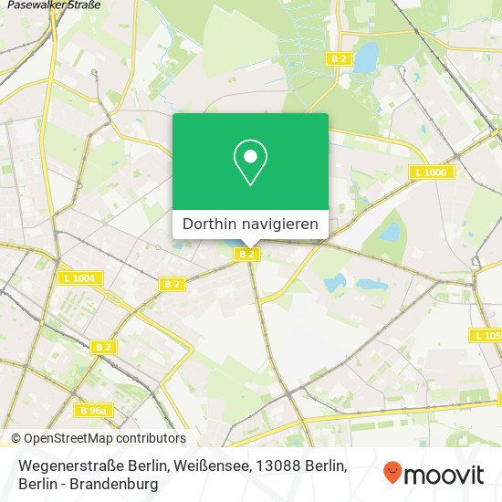 Wegenerstraße Berlin, Weißensee, 13088 Berlin Karte