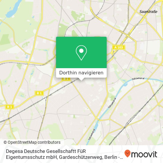 Degesa Deutsche Gesellschaftt FüR Eigentumsschutz mbH, Gardeschützenweg Karte