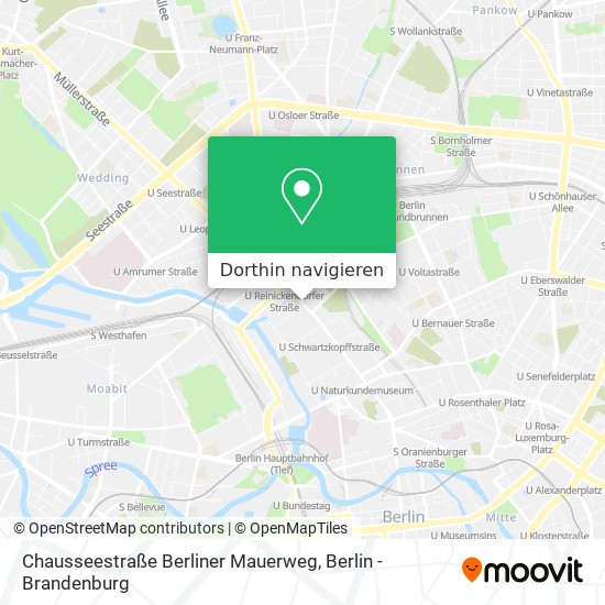 Chausseestraße Berliner Mauerweg Karte