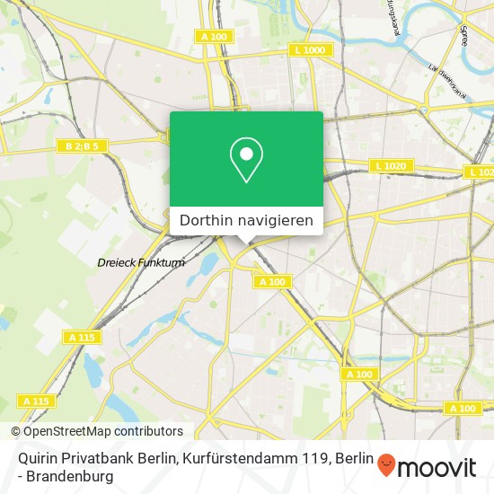 Quirin Privatbank Berlin, Kurfürstendamm 119 Karte