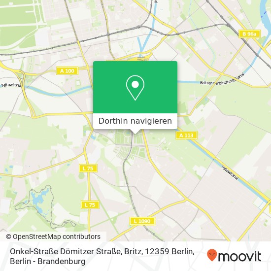 Onkel-Straße Dömitzer Straße, Britz, 12359 Berlin Karte