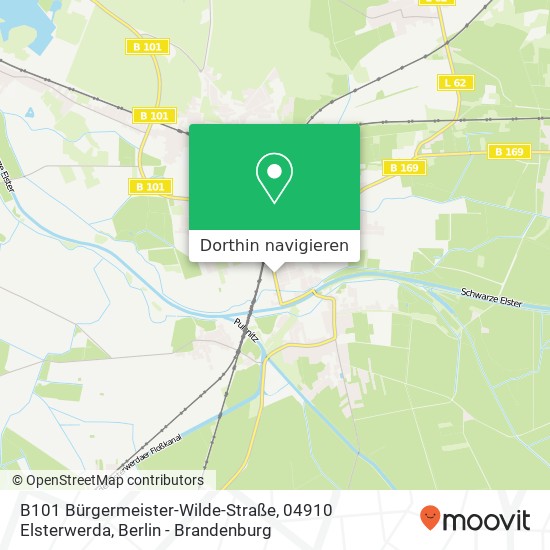 B101 Bürgermeister-Wilde-Straße, 04910 Elsterwerda Karte