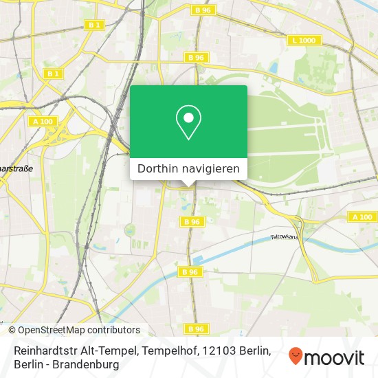 Reinhardtstr Alt-Tempel, Tempelhof, 12103 Berlin Karte