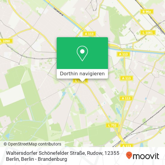 Waltersdorfer Schönefelder Straße, Rudow, 12355 Berlin Karte