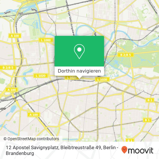 12 Apostel Savignyplatz, Bleibtreustraße 49 Karte