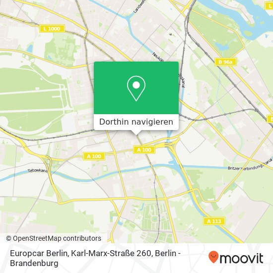 Europcar Berlin, Karl-Marx-Straße 260 Karte