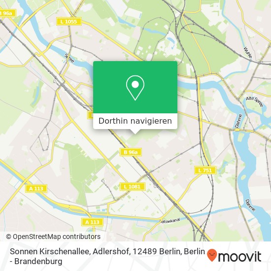 Sonnen Kirschenallee, Adlershof, 12489 Berlin Karte