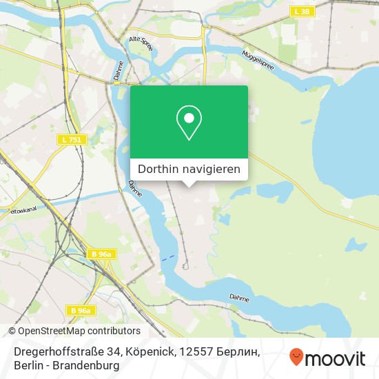 Dregerhoffstraße 34, Köpenick, 12557 Берлин Karte