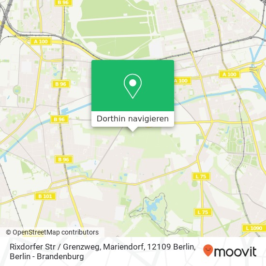 Rixdorfer Str / Grenzweg, Mariendorf, 12109 Berlin Karte