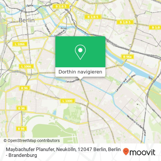 Maybachufer Planufer, Neukölln, 12047 Berlin Karte