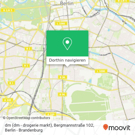 dm (dm - drogerie markt), Bergmannstraße 102 Karte