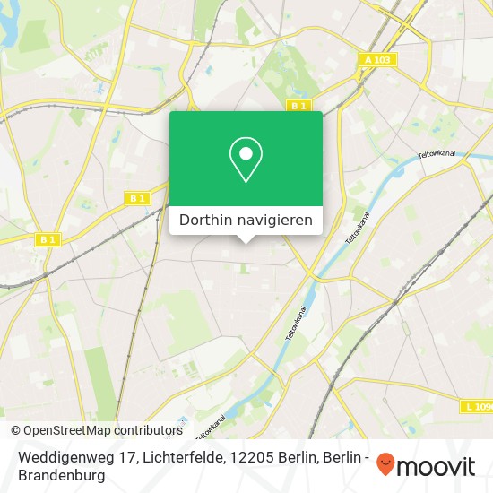 Weddigenweg 17, Lichterfelde, 12205 Berlin Karte