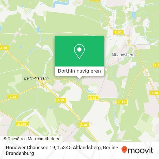 Hönower Chaussee 19, 15345 Altlandsberg Karte