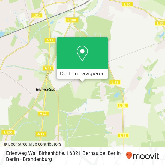 Erlenweg Wal, Birkenhöhe, 16321 Bernau bei Berlin Karte